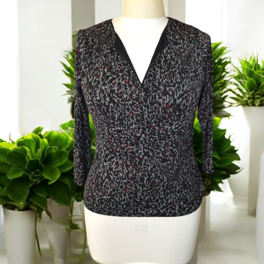 Charter Club Animal Print Blouse  XL